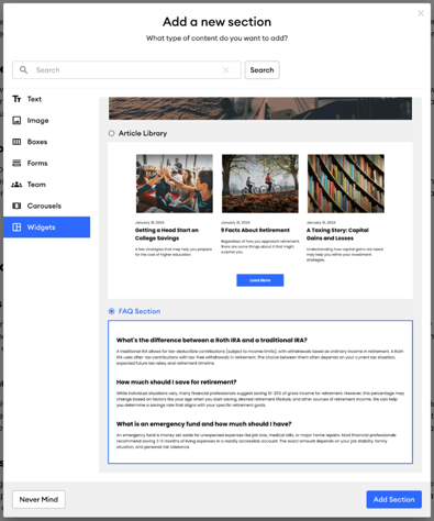 Add a New Section (1)