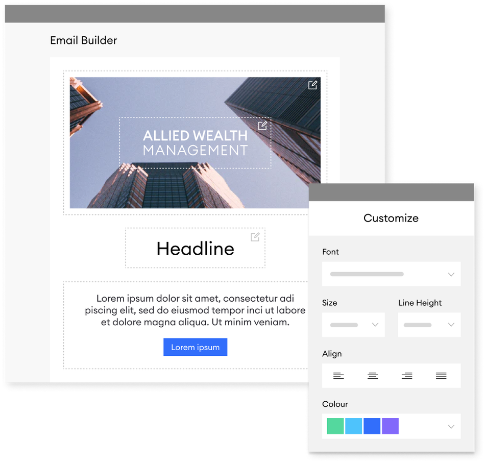 Custom email builder